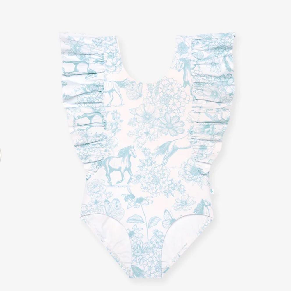 Posh Peanut Flutter Sleeve One Piece Swimsuit